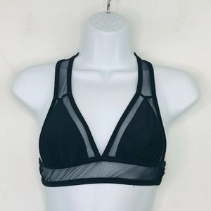 Olivaceous Women's Small Bralette Black Mesh Lined Unpadded Racerback BL12